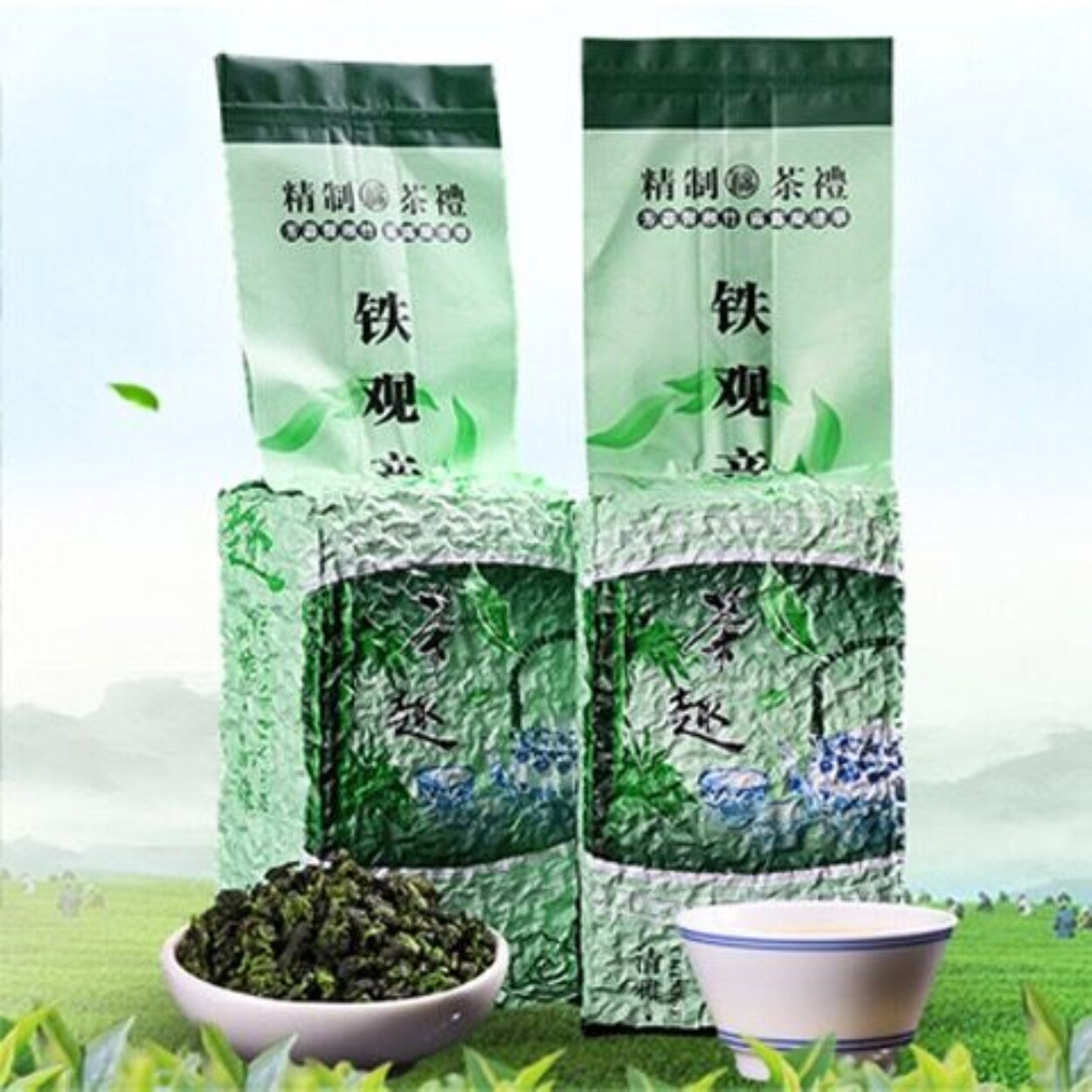 Gambar 2022 Anxi Tiekuanyin Teh Superior Oolong Teh Hijau Organik Teh Tieguanyin China Kungfu Teh 250G Luzhou Berperisa Teh Piala