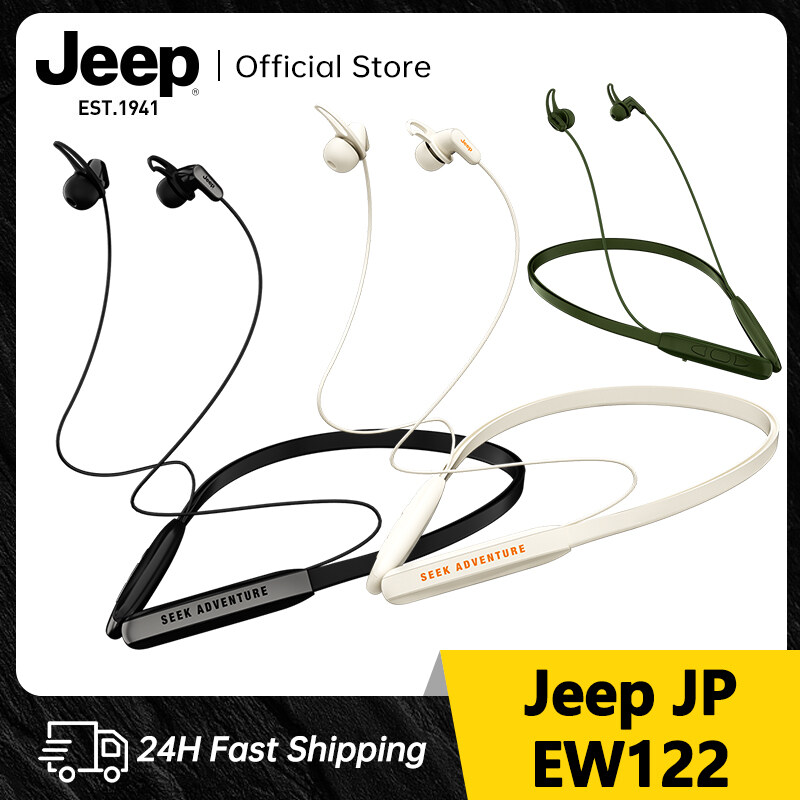 Tai nghe gắn tai bluetooth đeo cổ Jeep ew122, tai nghe với micro bluetooth không dây 5.4, Tai nghe bluetooth treo cổ tai nghe thể thao Comfort siêu nhẹ, chống nước IPX5, nhịp sâu trầm mạnh, tai nghe từ tính