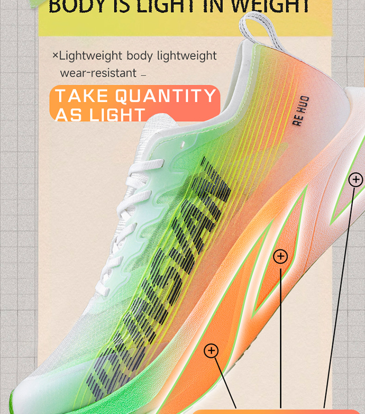 IRUNSVAN Heat 2.0 professional marathon running shoes men full length carbon fiber board sports shoes women ultra light breathable shock-absorbing long-distance running training shoes 24066 · v6