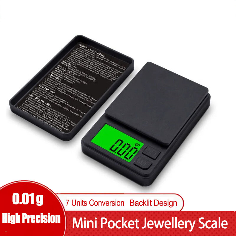 High-Precision Digital Scale Household Professional Use 200/500/1000g 0.01g precision Compact Miniature Balance Weighing Gold Jewelry Precious Metals Poder Convenient Storage