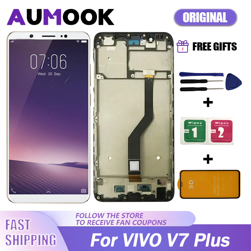 Lcd gốc cho vivo v7 cộng với lcd 1716 1850 y79a hiển thị với khung bộ linh kiện số của màn hình cảm ứng thay thế 100% thử nghiệm