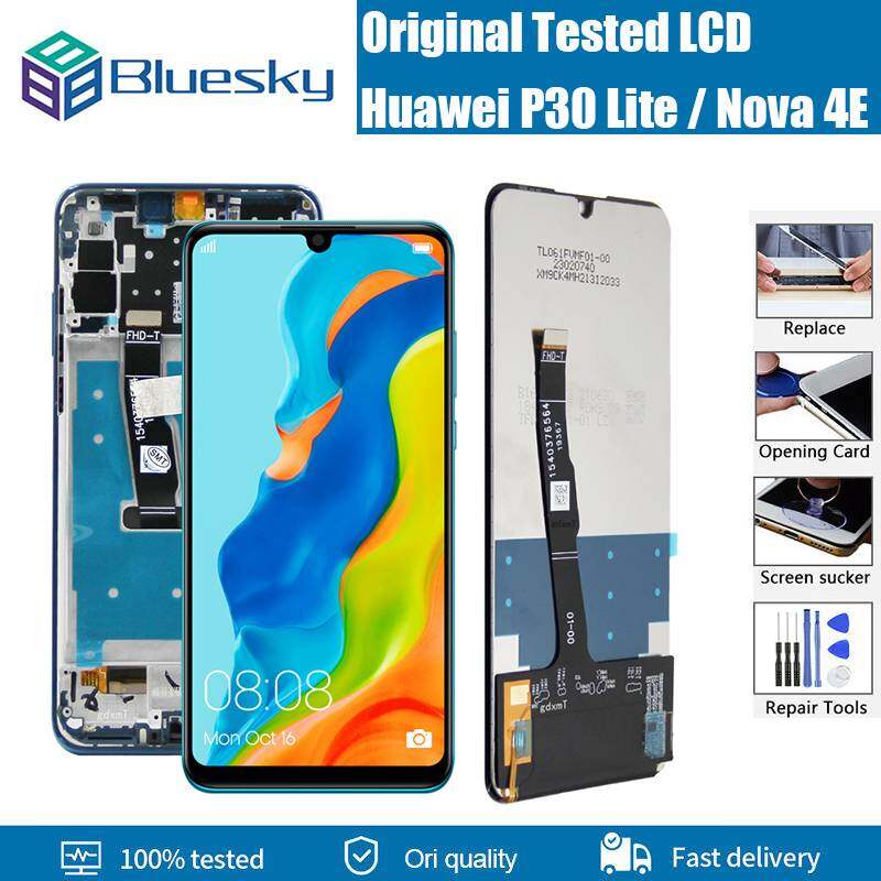 P30 lite 100% thử nghiệm chất lượng cao cho huawei p30 lite màn hình lcd bộ linh kiện số của màn hình cảm ứng phần cho nova 4e mar-lx1m lx2