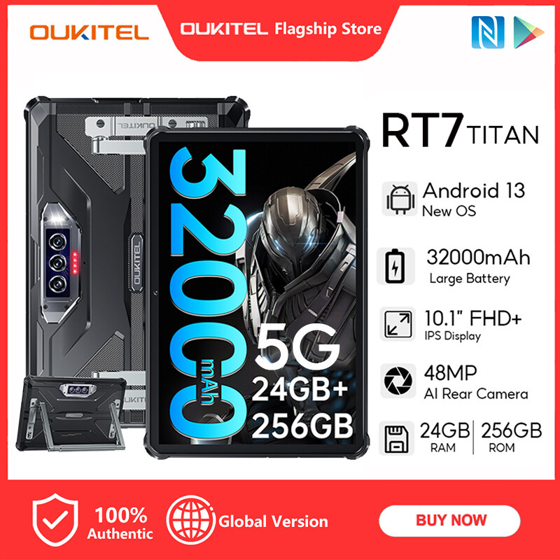 OUKITEL RT7 TITAN 5G Rugged Tablet 10.1" FHD+ 32000mAh 24GB+256GB Tablet 48MP+20MP Tablets PC ราคา 15,536 บาท*ส่งฟรี