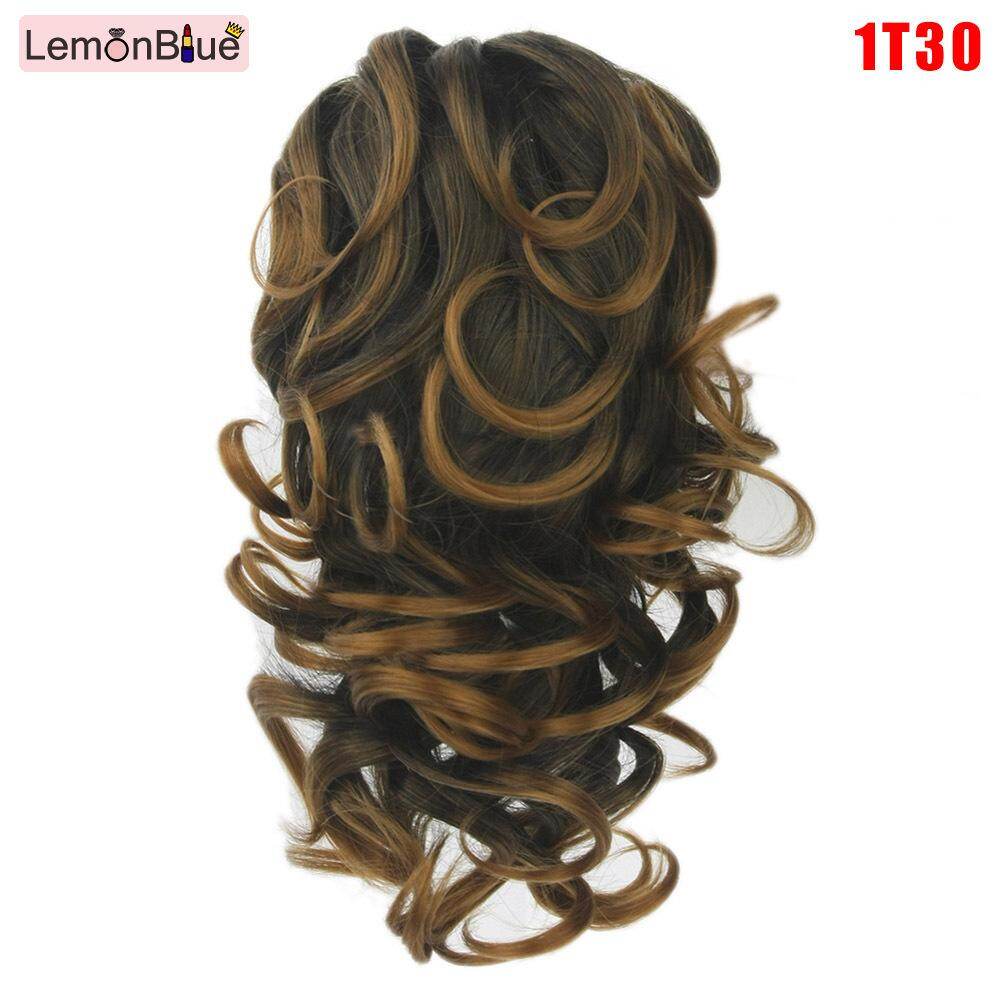 Gambar [RAYA SALE] LemonBlue Claw Thick Wavy Wig Curly Long Layered Ponytail Wig Clip On Hair Extension 1T30