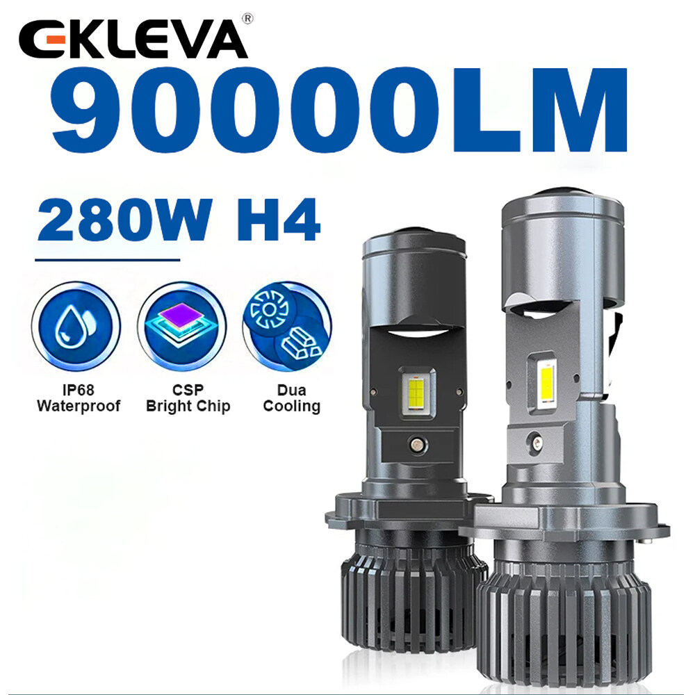 Ekleva H4 led CANBUS chiếu đèn LED cho xe hơi ống kính mini HI/lo chùm 6000K siêu sáng 280W LHD rhd 90000lm Bóng đèn ô tô