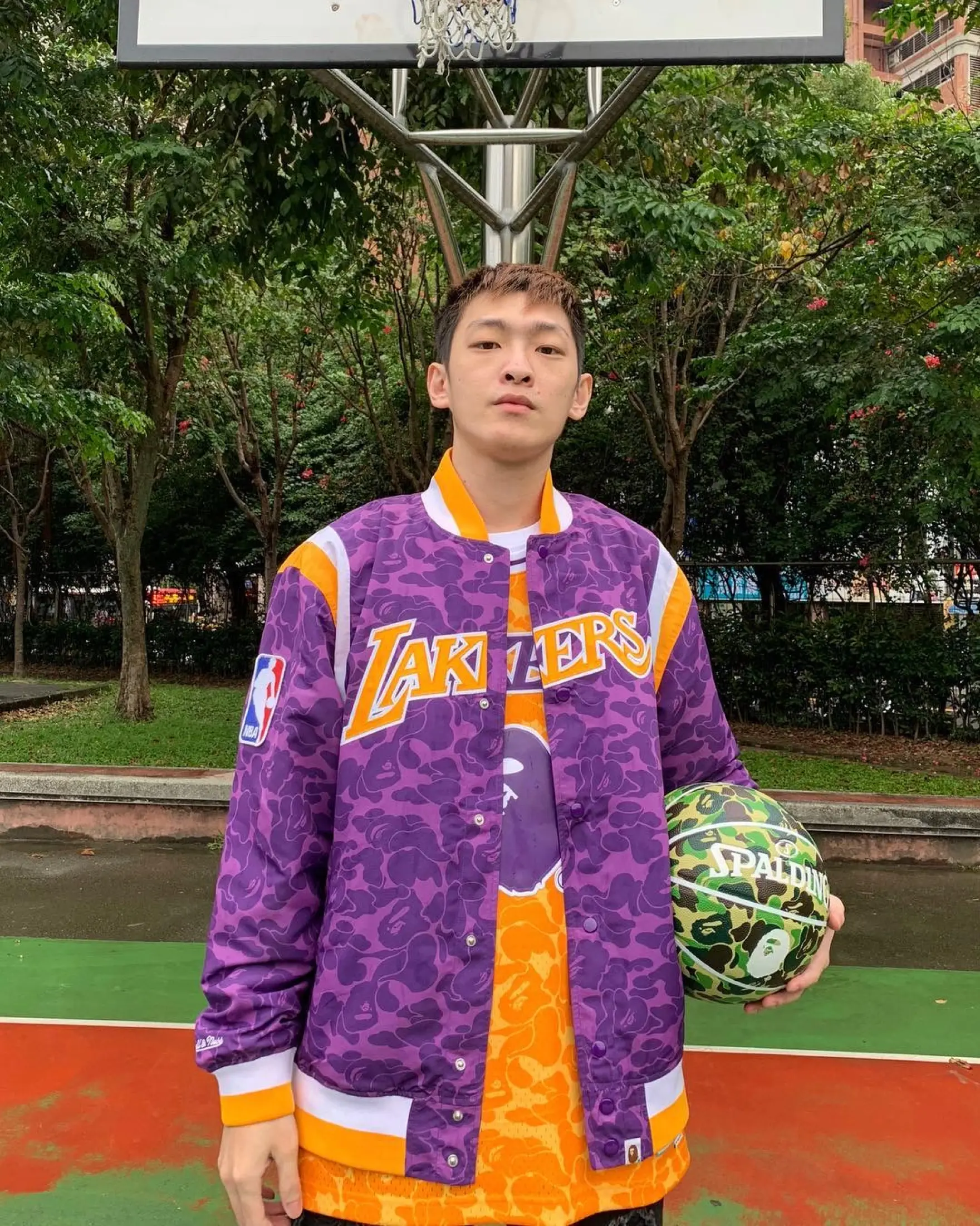 lakers bape jacket