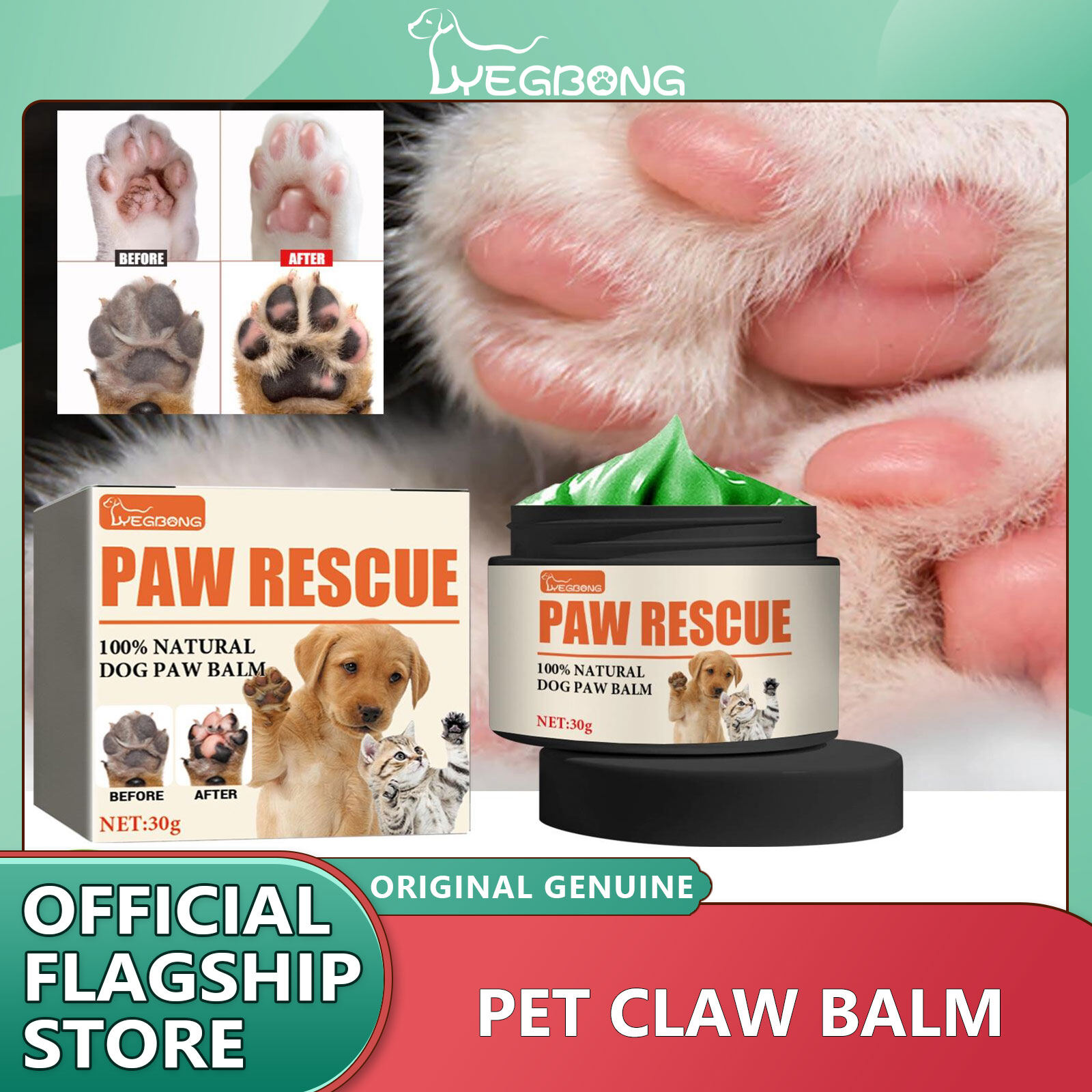 Yegbong Pet Paw Balm Pet Paw Protection Paw Moisture Care Cream Pet Claw Care Wax For Dry And Cracked Foot Repairs Pet Nose Balm Pets Foot Care Cream Pet Paw Repair Lotion Nose Moisturizer Balm Kitten Puppies Lick Safe Dry Cracked Claw Heal Oint ราคา 171 บาท*ส่งฟรี