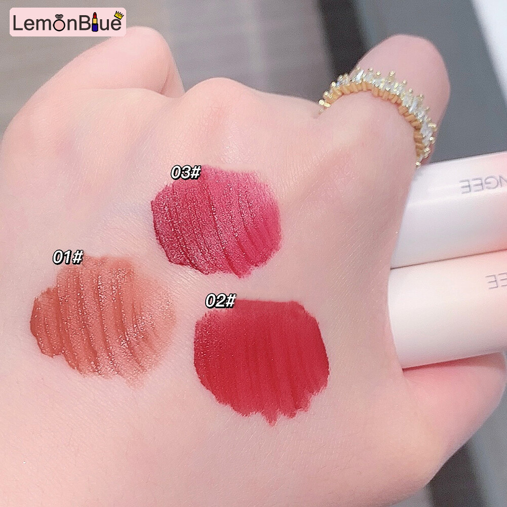 Gambar LemonBlue 3 Packs Matte Lip Gloss Student Liquid Lipstick Cute Mini Portable Women Makeup matte waterproof maquillage cosmetics gift Lipgloss liquid lipstick Lip Plumper mini long lasting