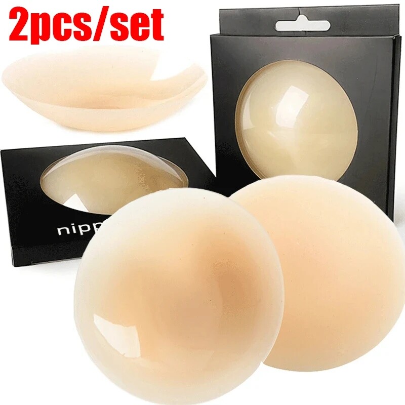 2 miếng dán núm vú silicon nâng áo ngực có thể tái sử dụng miếng dán núm vú cho nữ miếng dán miếng đệm ngực đồ lót không quây tự miếng dán