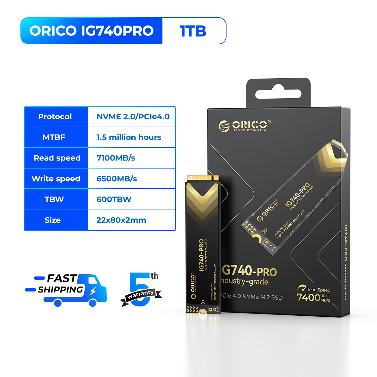 ORICO nv2 7400 MB/giây M.2 NVMe SSD cho ps5 chơi game Nội Bộ ổ cứng lưu trữ thể rắn M Key 2280 SSD c