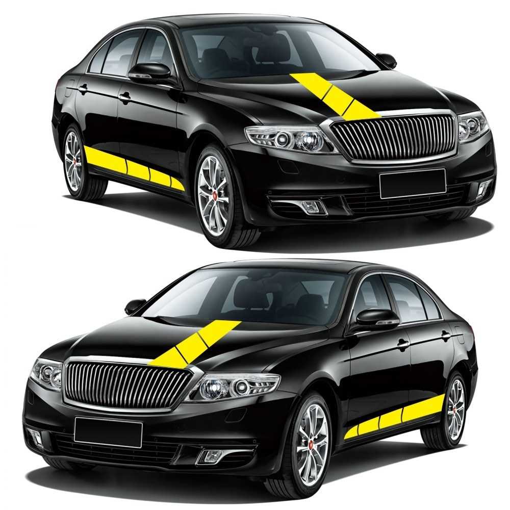 Autocollant Rayure De Capot Voiture En Vinyle Noir - Décoration Sportive Pour SUV, Voitures Et Véhicules