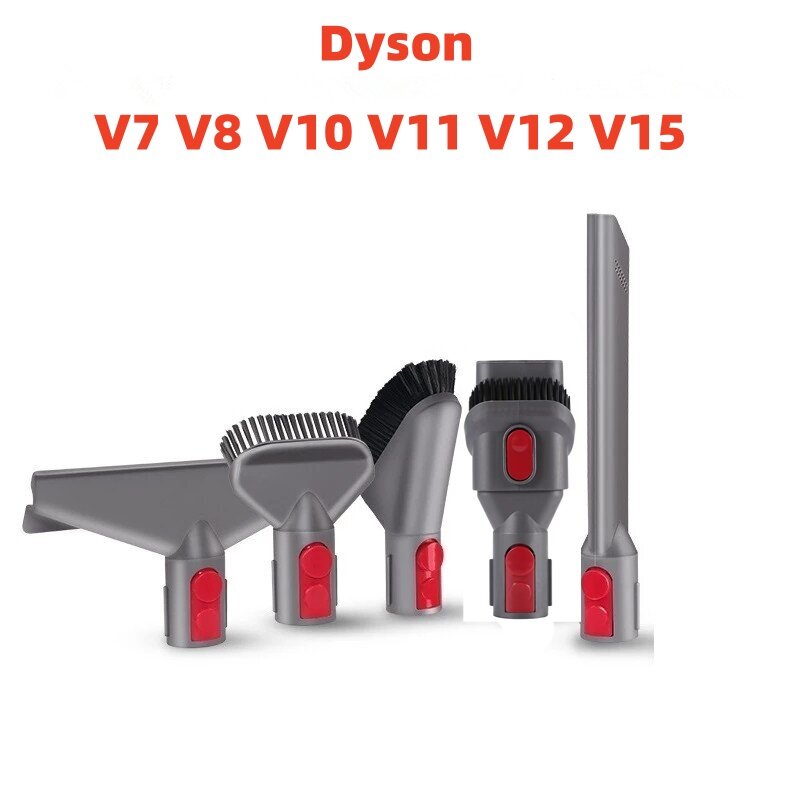 Flat Suction Nozzle Head For Dyson V7 V8 V10 V11 V12 V15 Vacuum Cleaner Mattress Brush Head Round Brush Soft Brush Parts