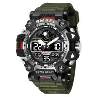 SMAEL LED Electronic Clock Digital Waterproof Watch For Men 8078 Dual Display Men Sport Watches Man Wristwatches