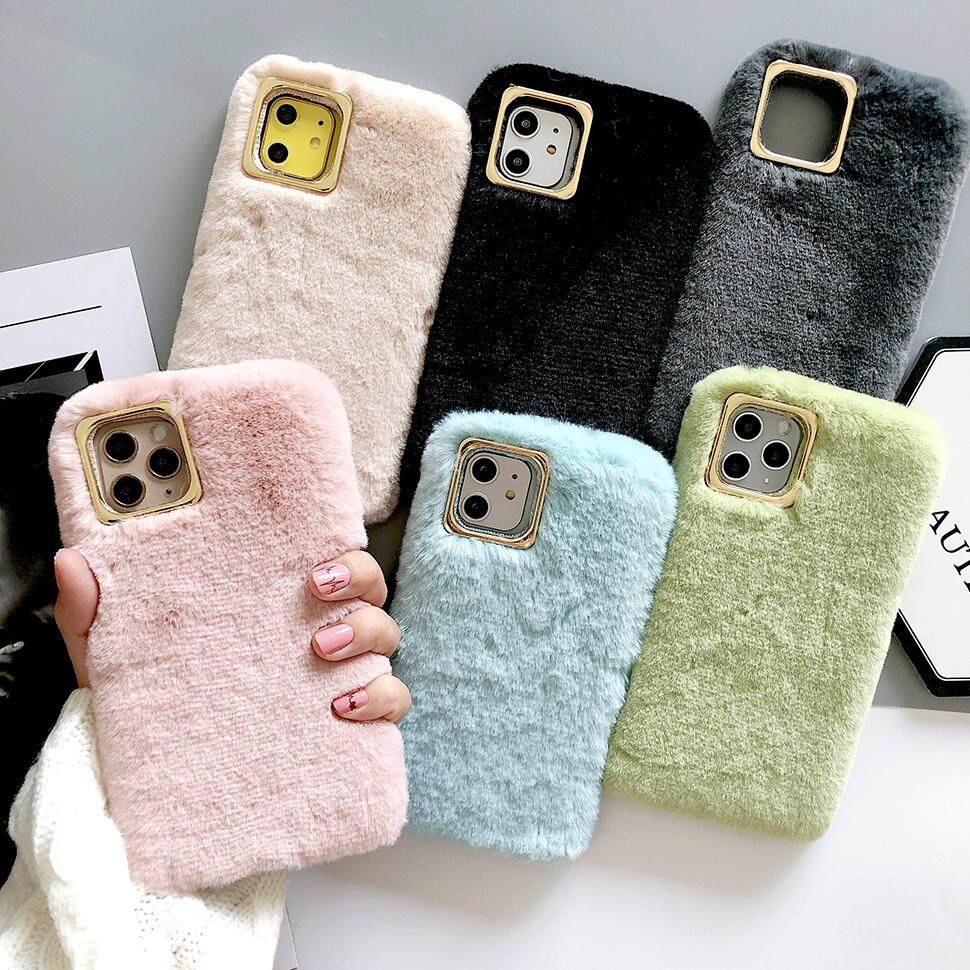 Iphone 11 Pro Max Case Iphone 11 Pro Case Iphone 11 Case Plush Case Cute Furry Fuzzy Ribbit Fur Case Warm Soft Handmade Lovely Girls Women Back Cover For Iphone 11 11 Pro 11 Pro Max