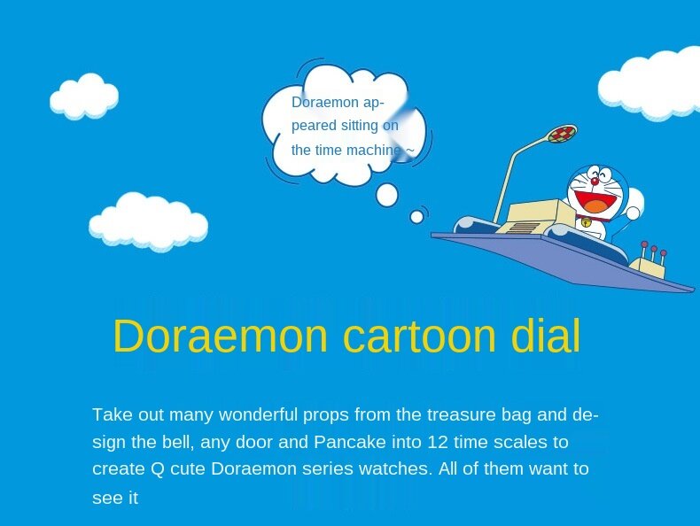 100% Doraemon đích thực Đồng hồ bé gái Chống nước Đồng hồ cho trẻ em Thiết  kế thời trang Chóng trầy Chống rơi Xinh đẹp Đồng hồ thạch anh Đồng hồ cho