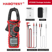 HABOTEST HT206 แคลมป์มิเตอร์ 600V AC/DC 6000 นับดิจิตอล มัลติมิเตอร์ ปัจจุบันอัตโนมัติช่วงมัลติมิเตอร์ 600A แอมป์ มิเตอร์ทดสอบ แรงดันไฟฟ้า โอห์ม ความต่อเนื่อง Hz