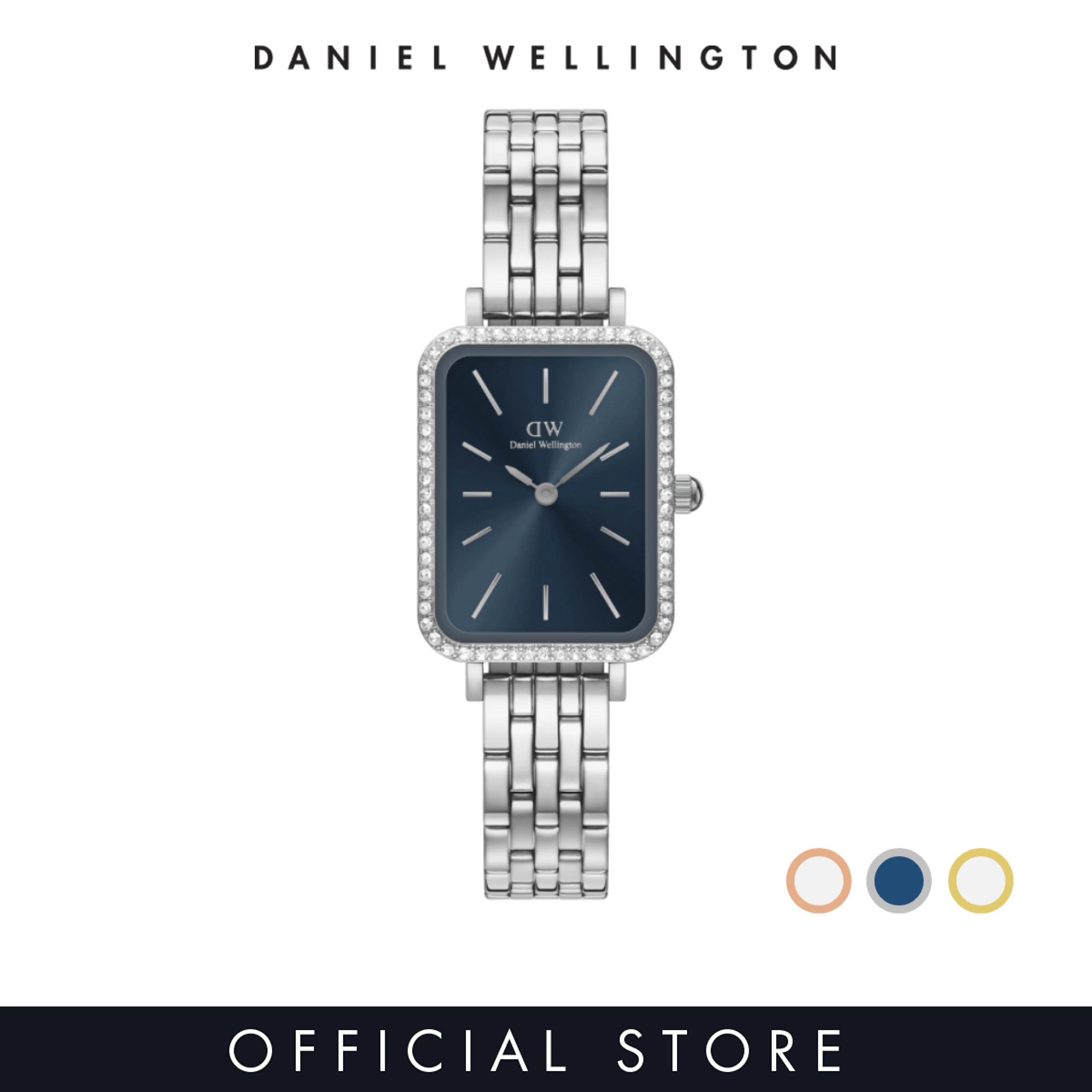 Daniel Wellington Quadro 20x26mm Bezel 5-link Watch for Women Stainless Steel