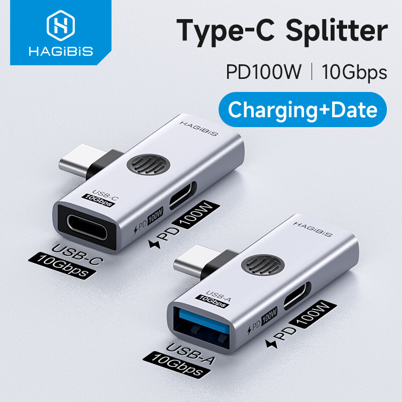  Hagibis USB C Adapter 1 Trong 2 bộ chia ra Với 10Gbps truyền dữ liệu Pd100w cổng sạc điện thoại USB C Để Headphone Bộ chuyển đổi OTG Cho Điện Thoại Máy Tính Xách Tay Máy Tính Bảng Chuyển Đổi 