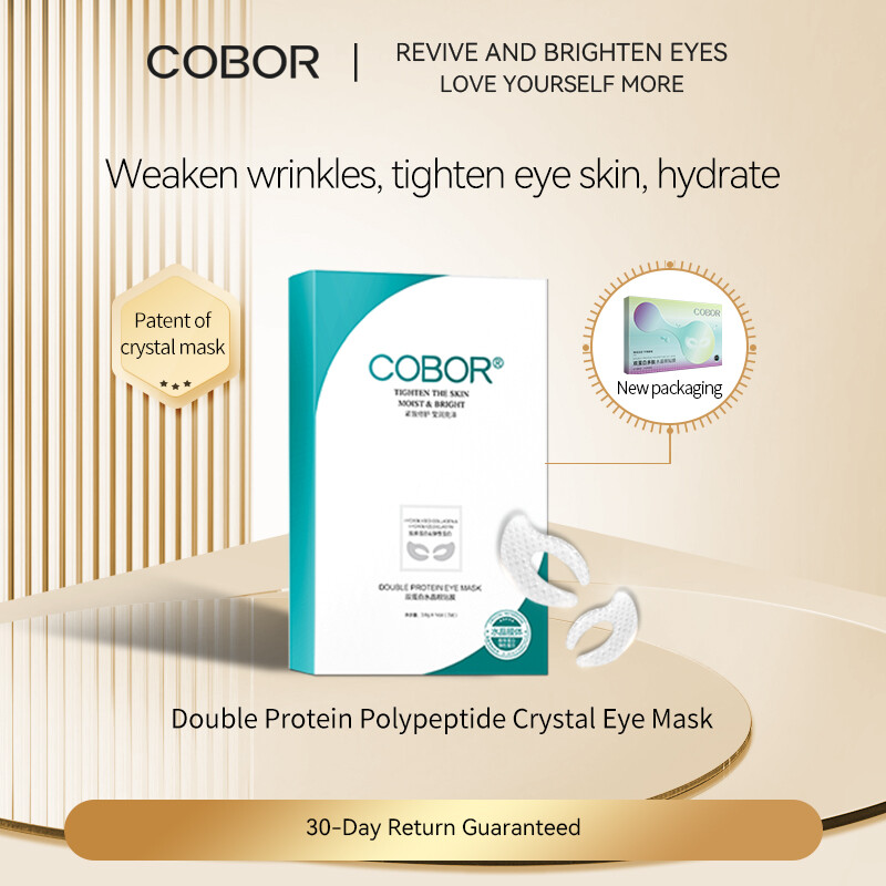 Gambar COBOR 14pieces box Double Protein Collagen Eye Mask Anti Aging Whitening Moisturizing Reduce Fine Lines And Wrinkles Improve Dullness Dark Circles Refresh Hydrate Lift Tighten Eye Patches