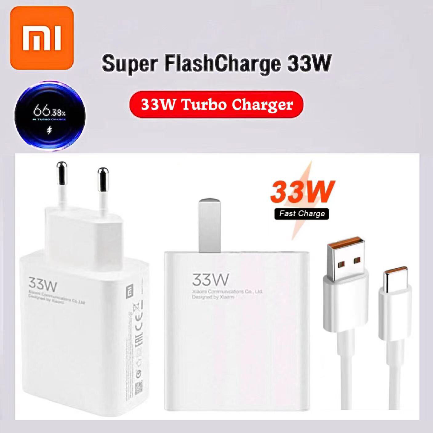 Xiaomi bộ sạc turbo 33w bộ chuyển đổi sạc nhanh cáp usb type-c cho redmi note 9 10 pro poco x3 m3 f3 nfc mi 10t 5g 9 9t pro note 10 10x lite k30 k40 pad 5
