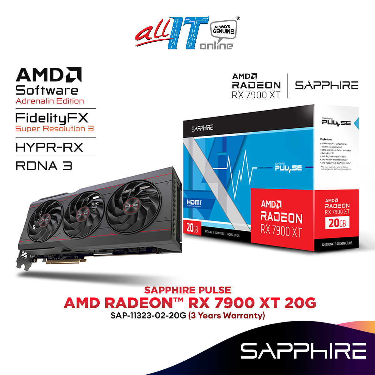 NITRO+ AMD Radeon RX 7900 XT Vapor-X 20G GDDR6