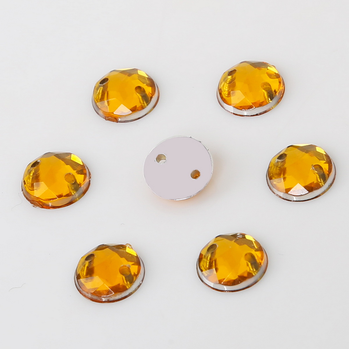 100Pcs 8mm Round Acrylic Flatback Rhinestones Colorful Faceted Crystal Stones For Sewing Garment Women Dress Decoration DIY Craft Accessories
