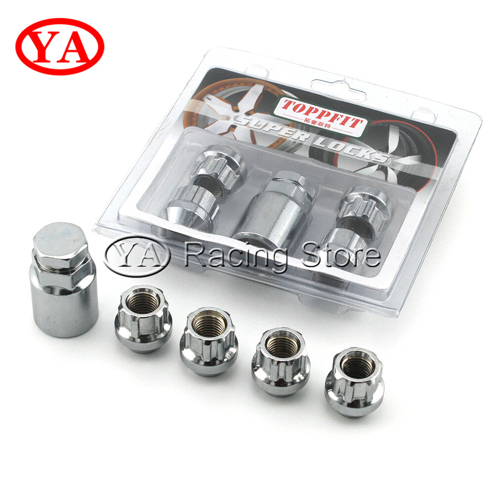 M12x1.5/1.25 bánh xe khóa đai ốc bánh xe chống trộm đai ốc khóa với 1 chìa khóa cho TOYOTA Nissan Mazda Honda Ford