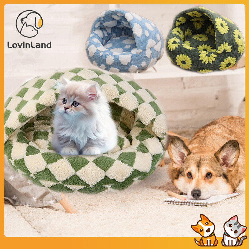 Lovinland Kennel cat mat cover blanket all in one dog bed for small dogs Shell shape soft and cosy plush cat litter ราคา 438 บาท*ส่งฟรี
