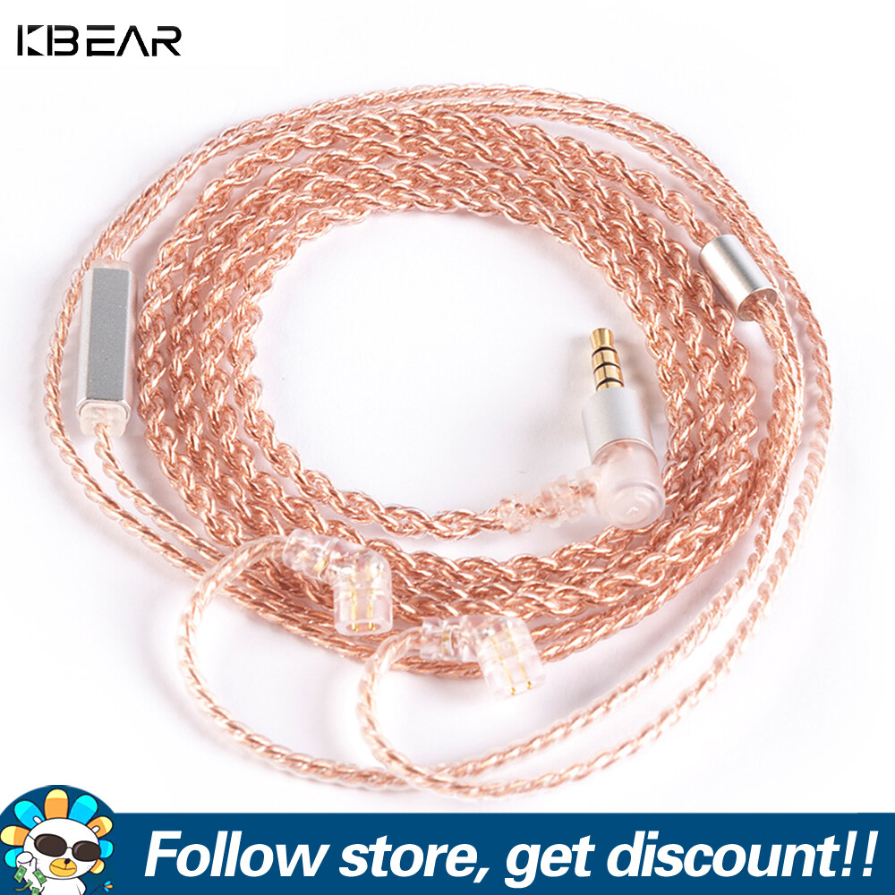  Kbear cáp tai nghe 4 lõi đồng nâng cấp Earbuds dây qdc TFZ 2pin MMCX Dây thay thế 3.5mm có thể tháo rời cáp tai nghe cho blon BL03 moondrop KZ zsn Pro CCA trn xuanwu Mt1 Pro tangzu Waner SG x HBB Wu heyday kinera bqeyz mùa đông SE535 SE846 tai nghe 