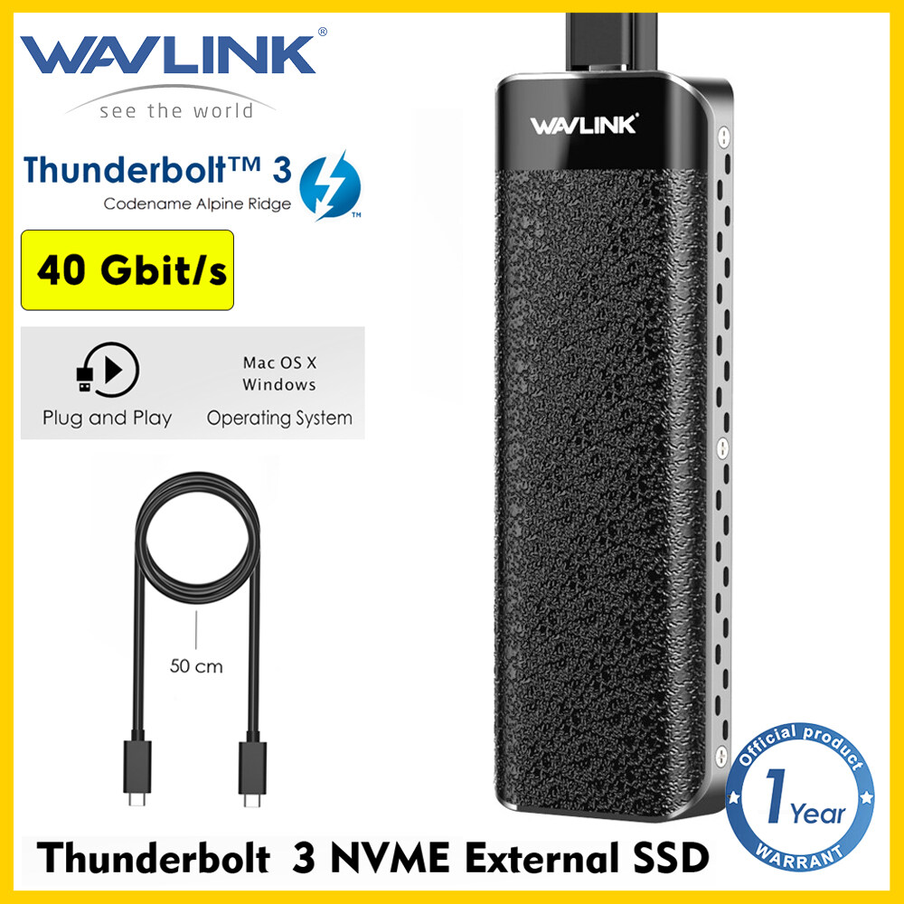 Wavlink Thunderbolt 3 To Nvme Ssd Enclosure Portable Pcie Nvme Ssd Hard Drive External Hard Drive Speeds Up To 3940 Mb/S Read Speeds Compatible With Thunderbolt 3/4, M.2 Ssd Enclosures Up To 2tb ราคา 2,055 บาท*ส่งฟรี