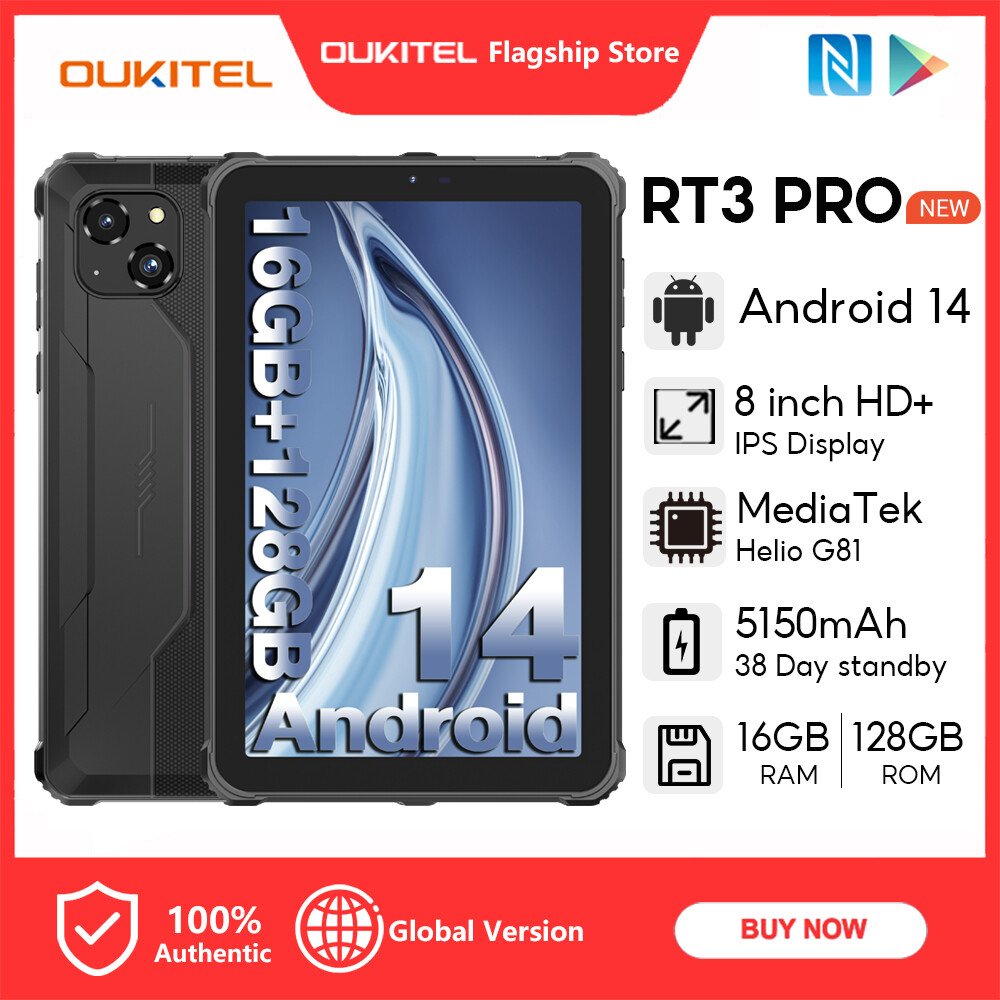 [LCOAL STOCK] OUKITEL RT3 PRO Android 14 16GB+128GB 13.9mm Ultra-Slim 4G Tablet 5150mAh 8inch HD Display 16MP+0.3MP Dual Speaker GPS OTG ราคา 5,397 บาท*ส่งฟรี