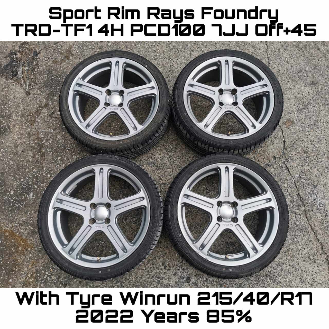 Rays Foundry TRD-TF1 Sport Rim 17 Inch 4H PCD100 7JJ Off+45 With Tyre 2022  Years For Myvi Vios Alza Ativa Yaris / Wheel / Wheels Trd Rim V Wheels -  Lazada | Lazada