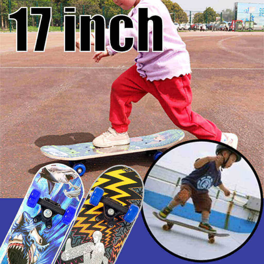 RudeBoyz 17 Inch Mini Wooden Cruiser Graphic Beginner Skateboard 