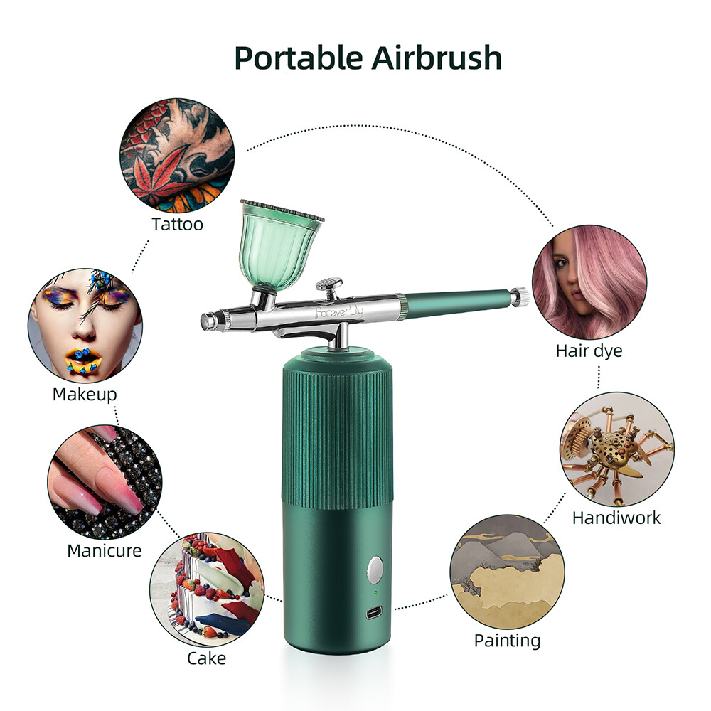 Gambar iebilif Multi Purpose Cordless Airbrush Set Mini Facial Nano Mist Sprayer Kit Skin rejuvenation Moisturizing
