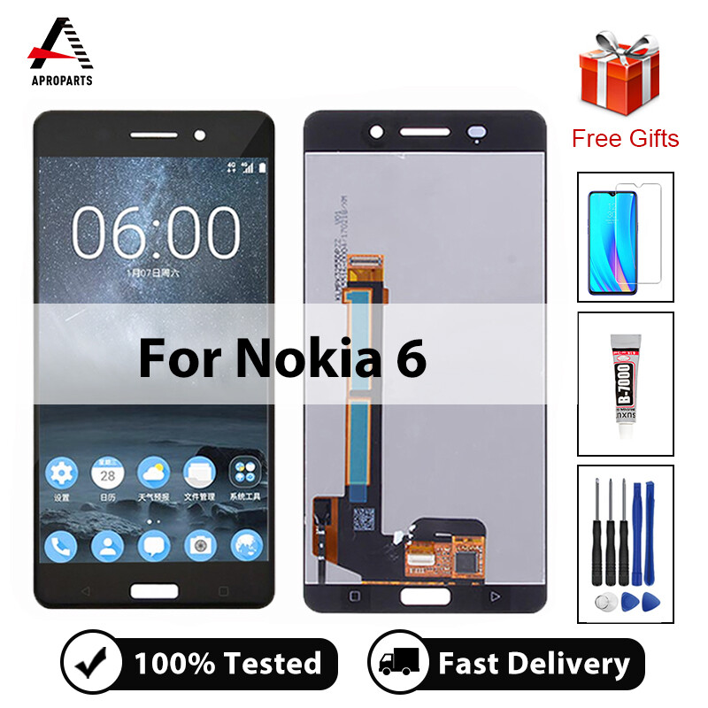 Màn hình lcd chính hãng 5.5 "cho nokia 6 ta-1021 ta-1025 ta-1033 màn hình cảm ứng số hóa màn hình lcd thay thế cho nokia n6 ta-1000 ta-1003 ta-1039 lcd