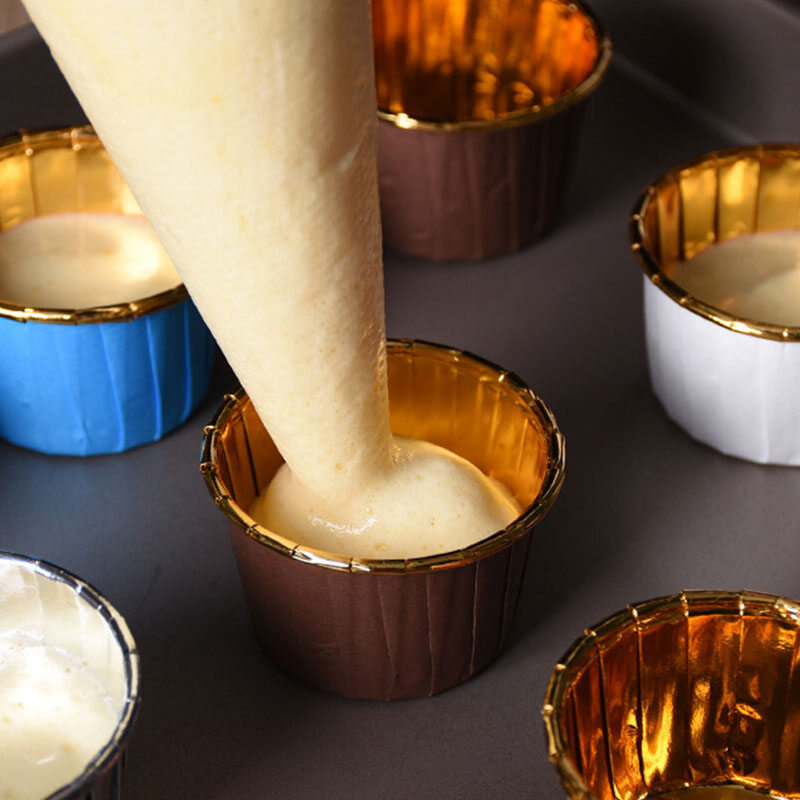 Gambar 50PCS Muffin Cupcake Liner Cake Wrappers Baking Cup Tray Case Cake Paper Cups Pastry Tools Party Supplies