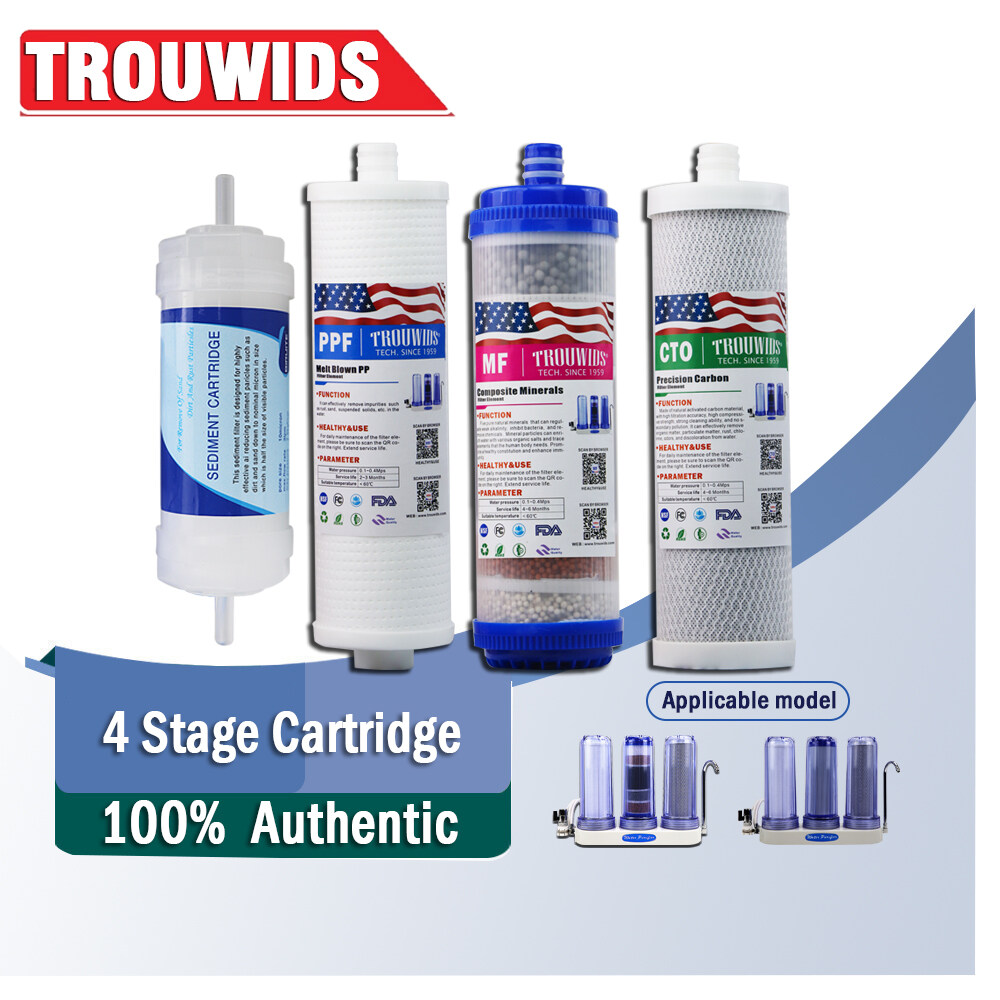TROUWIDS Household 3 Stage Water Filter Set Alkaline Cartridge 4PCS ราคา 599 บาท*ส่งฟรี