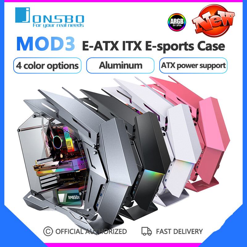 Jonsbo MOD-3 E-ATX E-sports Case ATX MATX ITX All Aluminum Game Chassis Gray Black 5V ARGB Machine Light Effect 6 Fan Position ราคา 13,490 บาท*ส่งฟรี