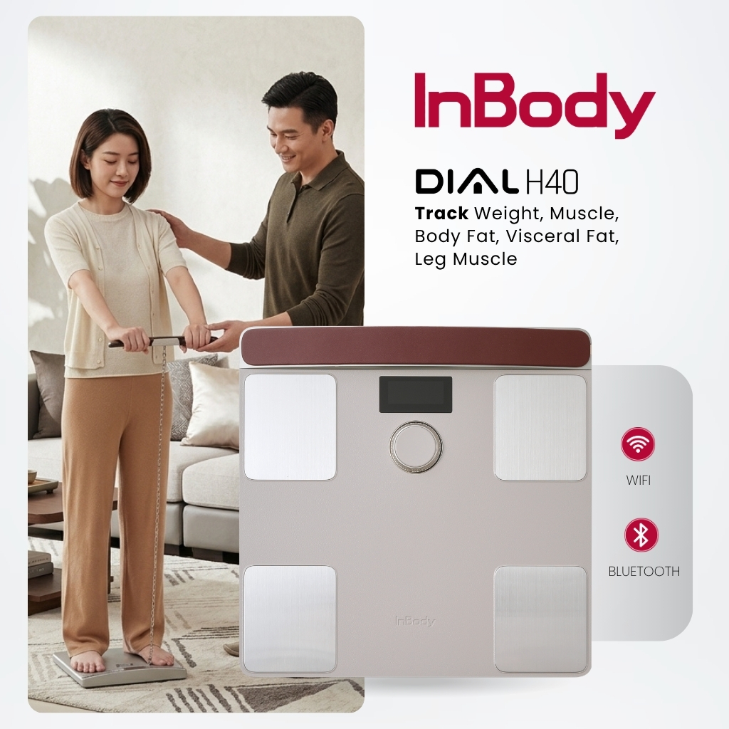 InBody Dial H40 Smart Body Composition Scale | Digital Body Fat Weight Scale & BMI Monitor | Soft Lean Muscle | 1 Year Warranty (Beige)