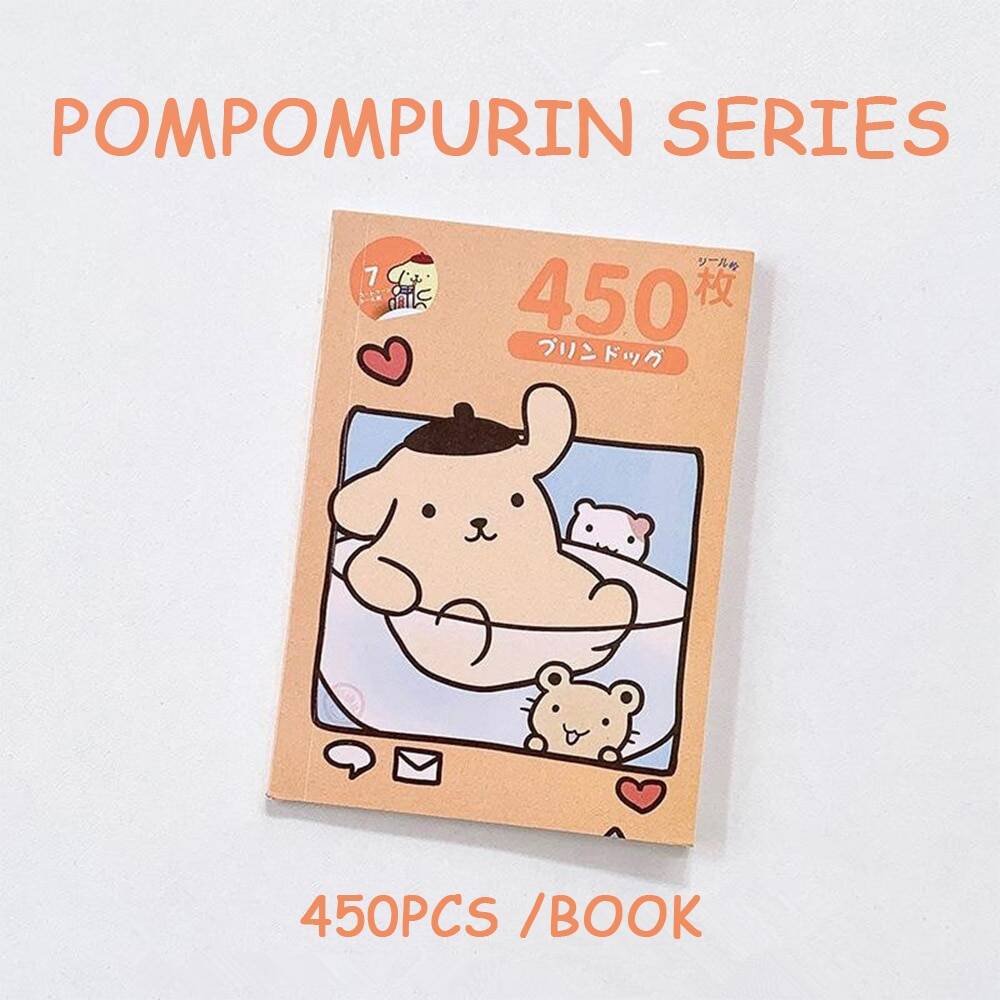 Ready Stock 450Pcs Sanrio Kuromi Hello Kitty Sticker Book Melody Goo Card Cartoon Kawaii Sticker Hand Account Decoration For Girls Gift