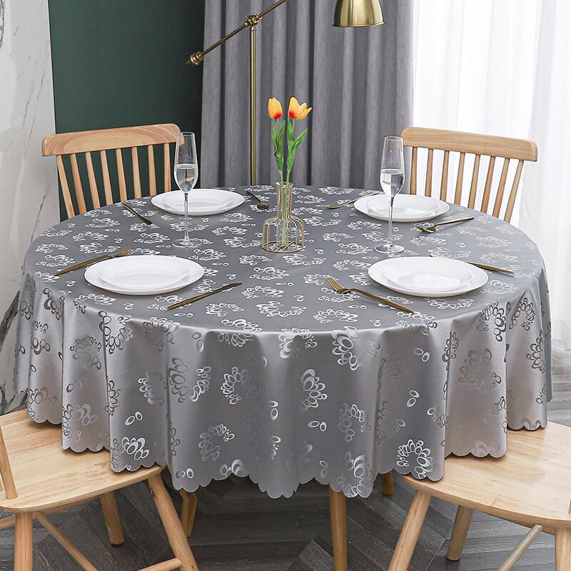 Gambar European Waterproof Oil Proof Scald Proof And Wash Free Round Table Cloth For Hotel Round Table Cloth Round Table Cover