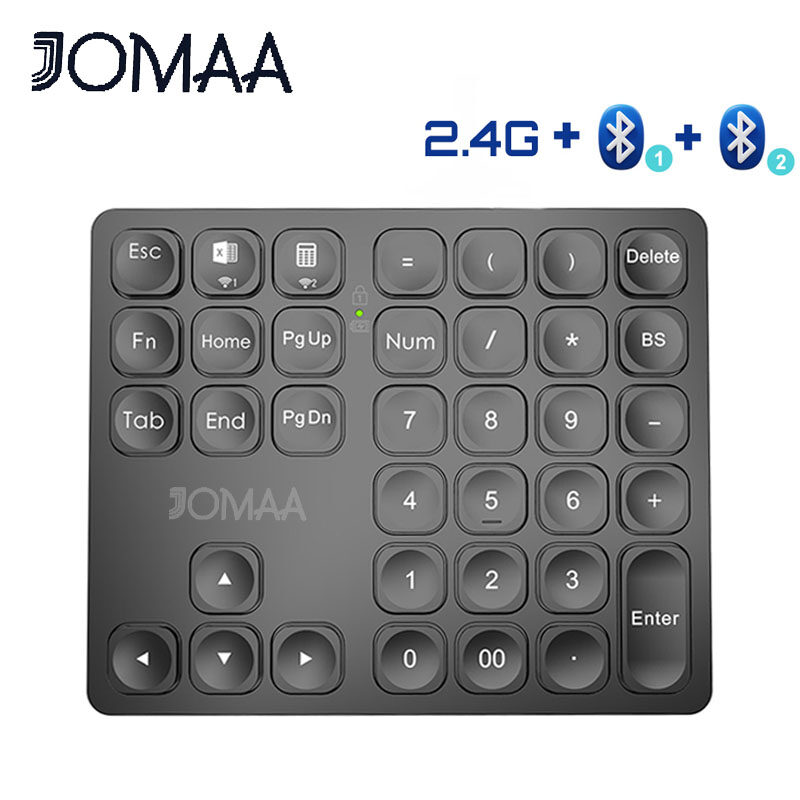 JOMAA Numeric keyboard 36keys Bluetooth Numeric Keypad Wireless Rechargeable Numpad Keyboard Ultra Thin Number Keyboard for iPad Laptop Android Ios MAC Windows