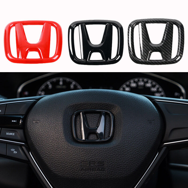 1797 Compatible Steering Wheel Logo Caps Decals Sticker for Honda Accessories Parts Bling Civic Accord Fit CRV HRV Pilot Odyssey Clarity Covers Interior Decoration Trim Women Men Crystal Silver 4 Pack 