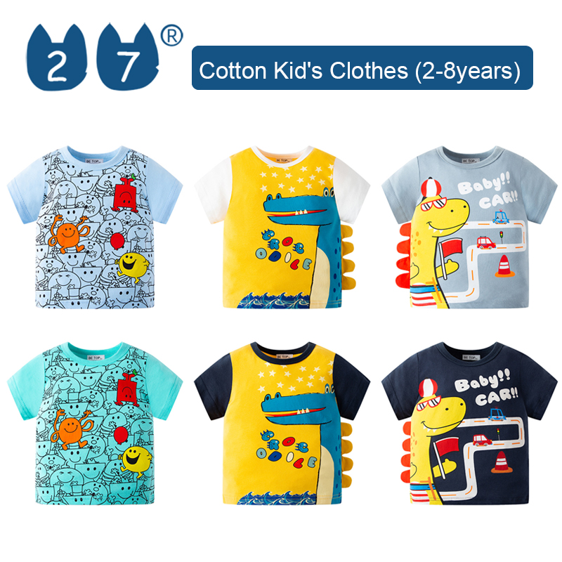 27Kids Store Child's Short Sleeve T-shirt Baby Boys Girls (1Y-8Y) 2023 for kids boys Summer ราคา 179 บาท*ส่งฟรี
