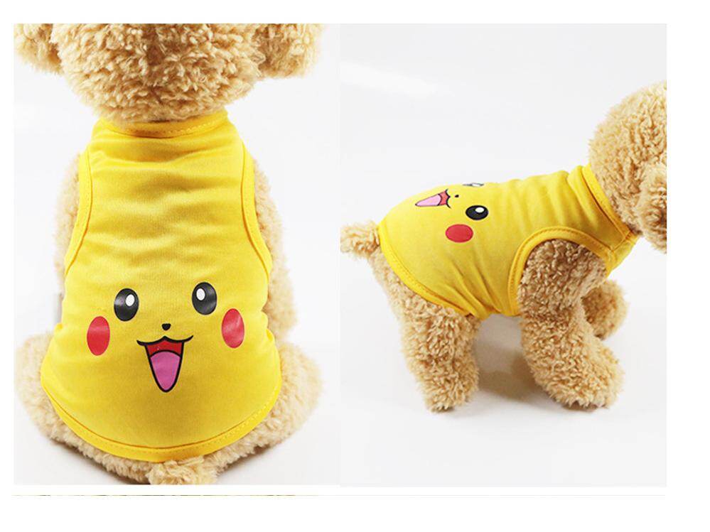 Pickachu Pakaian Anjing Kecil Musim Panas Musim Semi Kartun Anjing