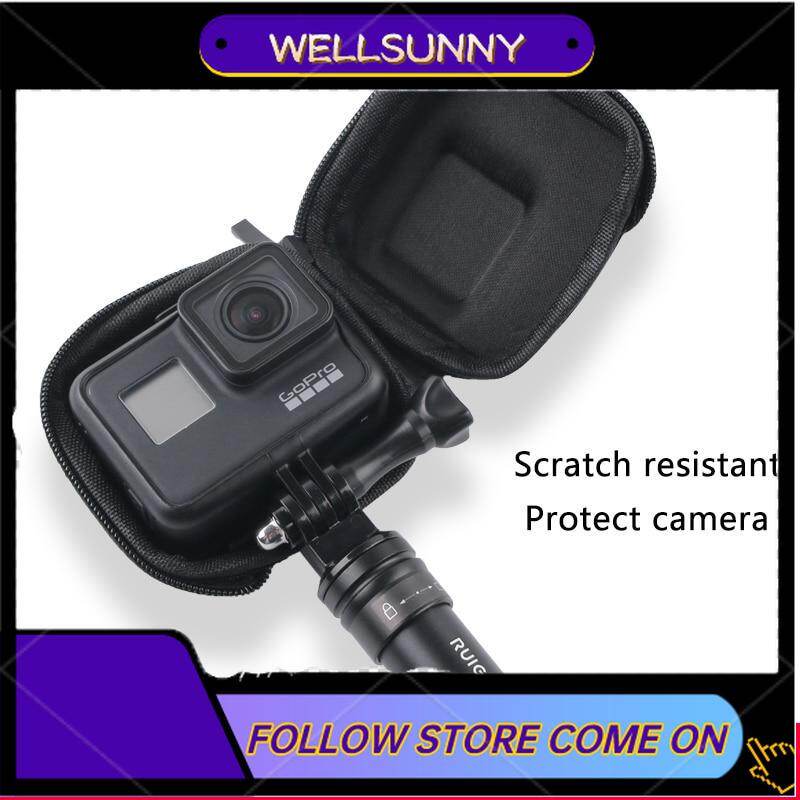 Wellsunny cho GoPro Hero black11/10/9/ 8/7/6/5 mini bao bảo vệ nhỏ EVA chống nước bằng PU thu thập trường hợp Side mở túi phụ kiện GoPro DJI Osmo hành động Phụ Kiện máy ảnh)