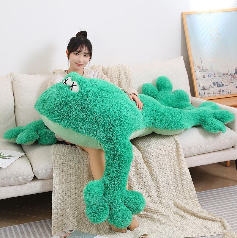 60/80/100cm Giant Frog Plush Pillow Toy Cartoon Stuffed Animals Frogs  Plushies Cushion Anime Soft Kids Toys Gifts Home Decor