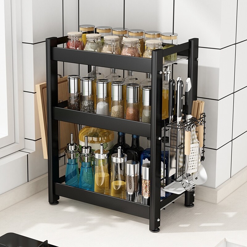 Gambar Kitchen condiment shelf products multilayer desktop capped dressing box bottle receive chopsticks tube head shelf