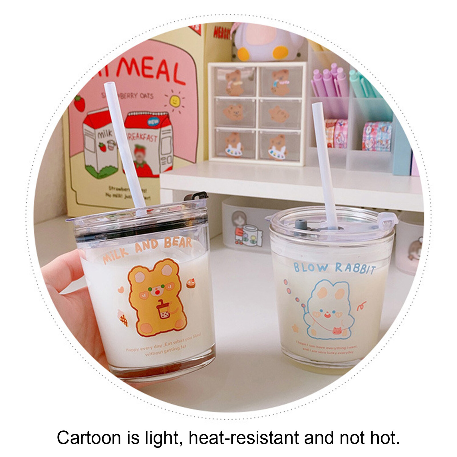 BlueH Cốc Uống Nước Cốc Có Ống Hút Uống Trà Sữa Cà Phê Dung Tích Lớn