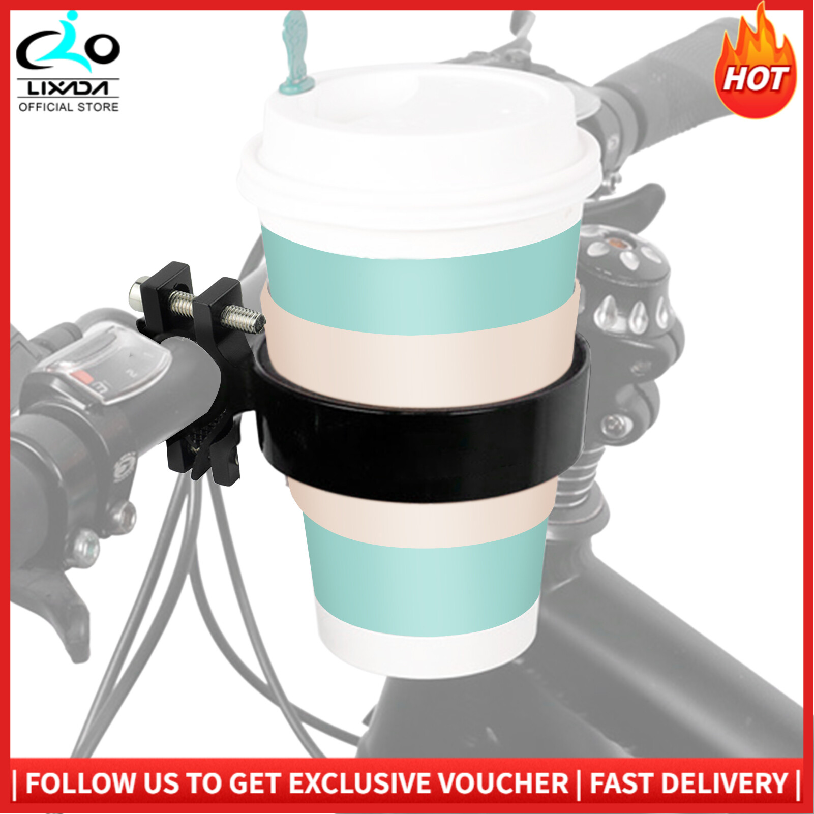 Lixada Tay Lái Xe Đạp ngăn để cốc cốc nhôm giữ Chai xe đạp trên đường chai nước treo xe đạp cốc uống cà phê ngăn để cốc